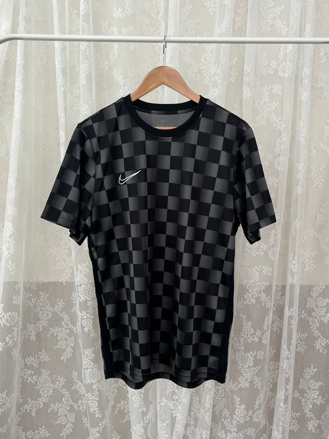 XXL) 나이키 드라이핏 체커보드 반팔 티셔츠 블랙 상품이미지1