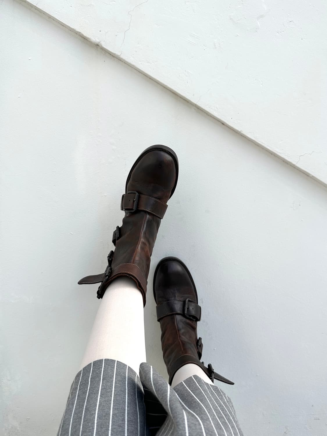 VERO CUOIO buckle leather middle boots  상품이미지7
