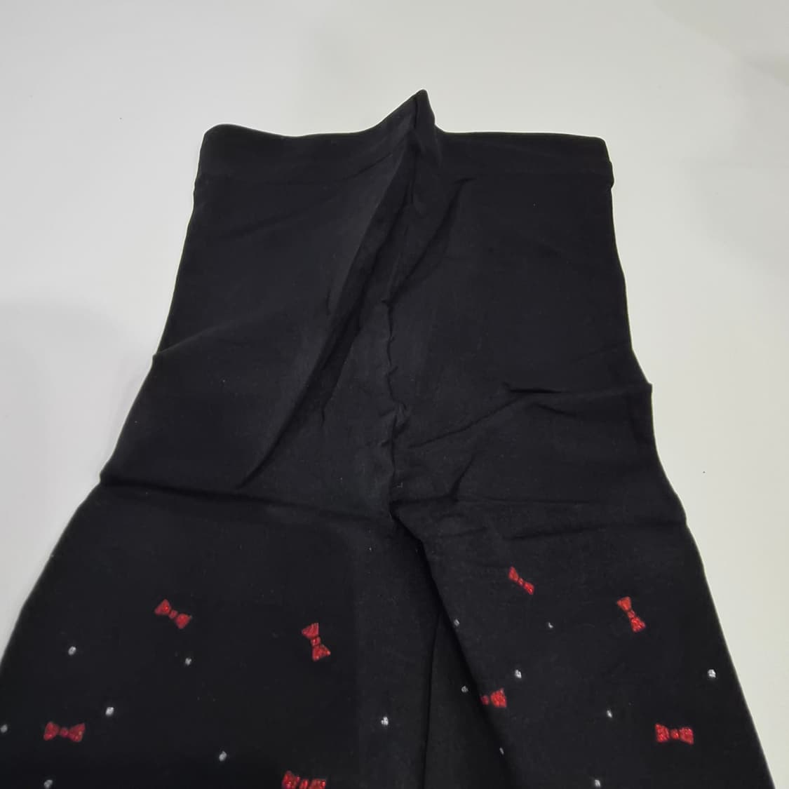 레드 리본패턴 블랙 팬티스타킹 상품이미지4