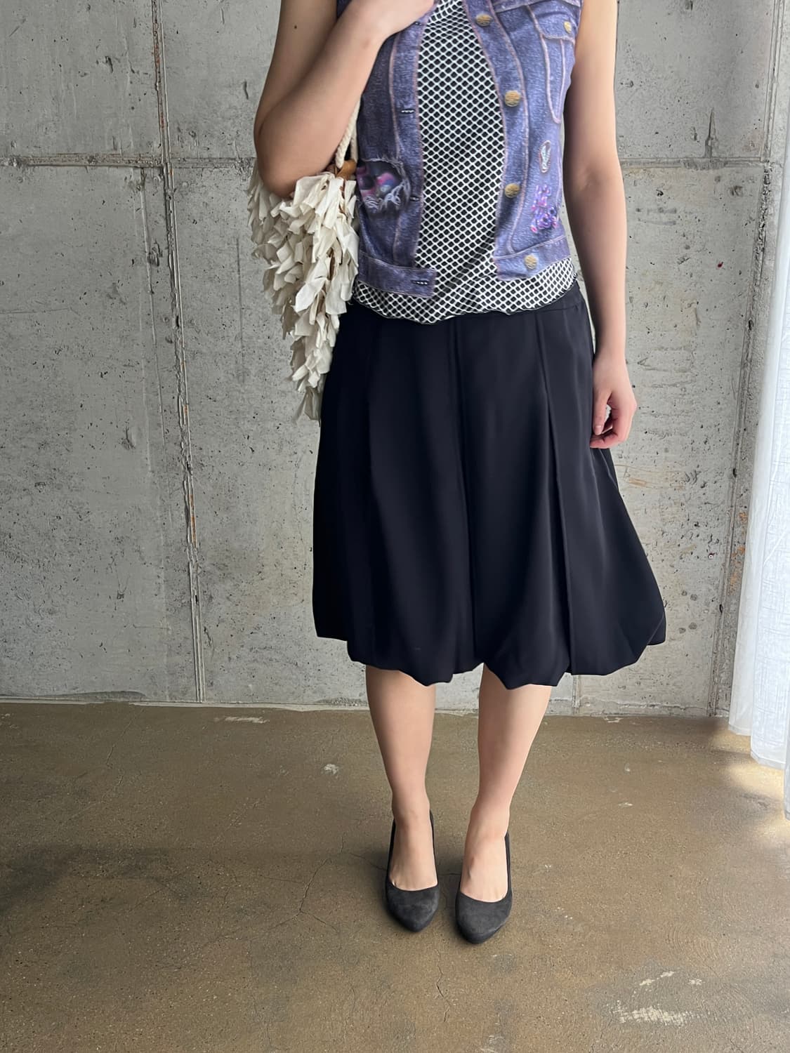 Rene 르네 벌룬 스커트 블랙 상품이미지4