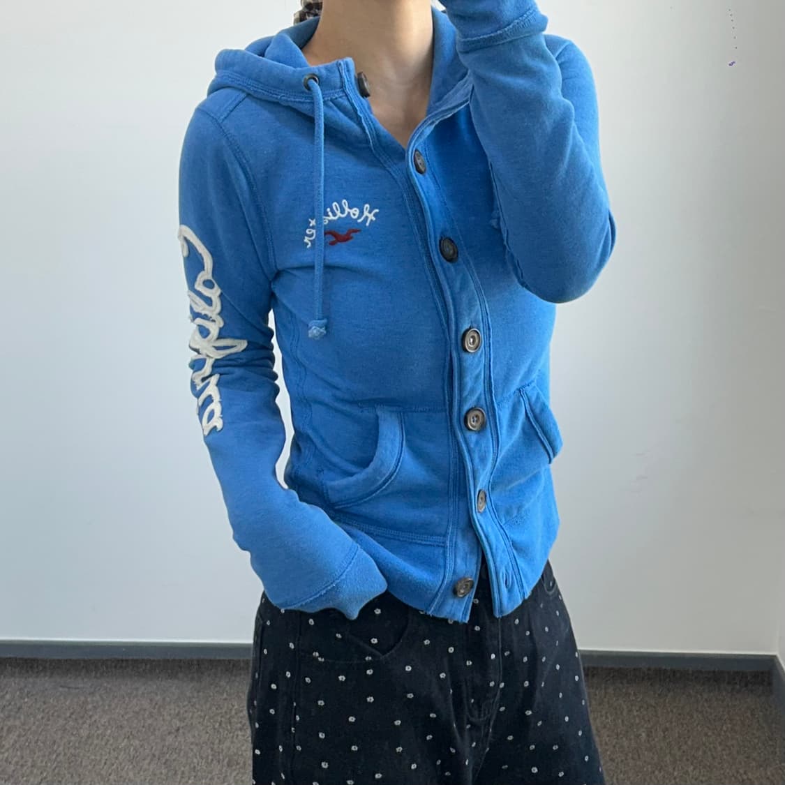 Hollister 홀리스터 사이드 로고 블루 후드집업 상품이미지2