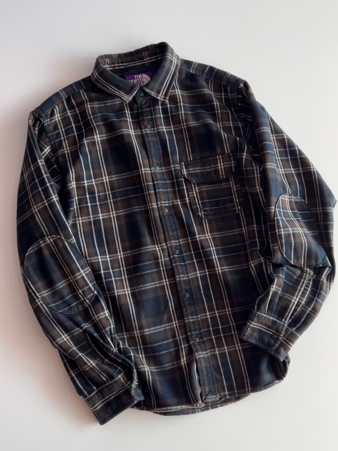 노스페이스 퍼플라벨 원포켓 체크 플란넬 셔츠 L 상품이미지3