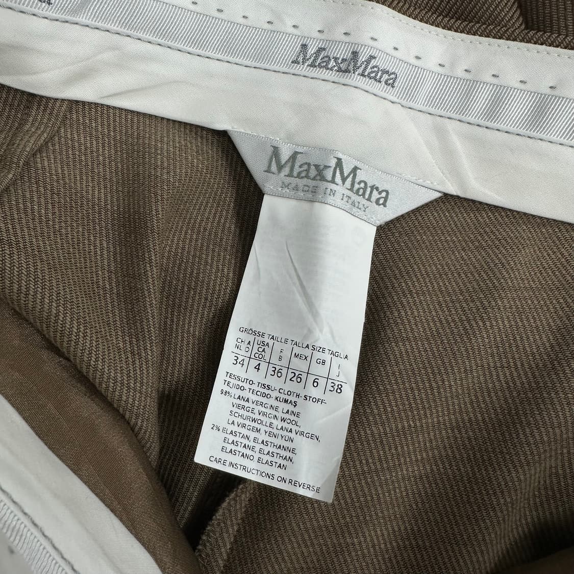 막스마라 사이드 가죽 버진울 슬랙스 팬츠 상품이미지6