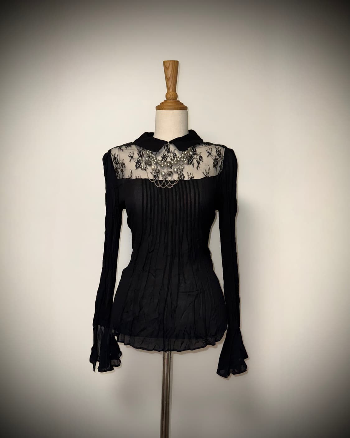 시스루 레이스 고스블라우스 상품이미지1