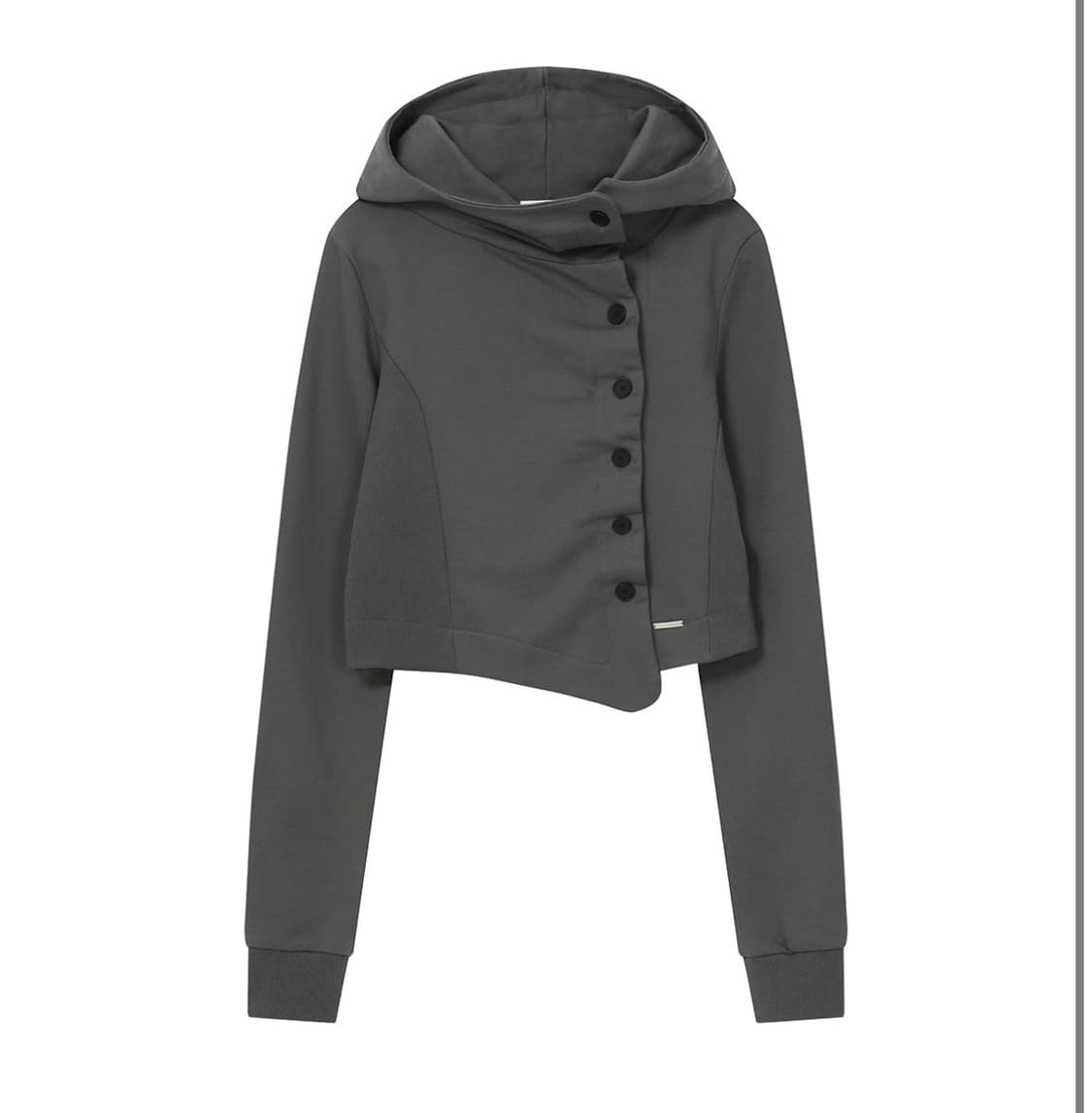 미세키서울 넥 버튼 후디 다크그레이 상품이미지1