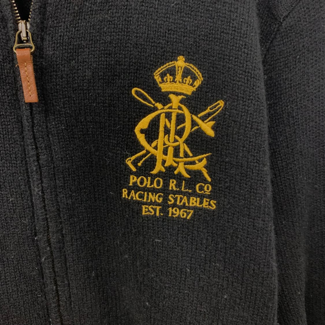 폴로 랄프로렌 램스울 블랙 니트집업 상품이미지3