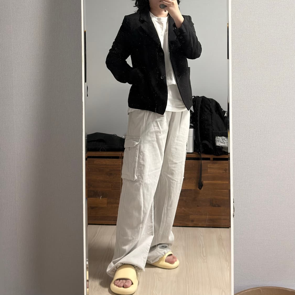 98프로젝트 블랙 미니 블레이저 자켓 세미크롭 상품이미지2