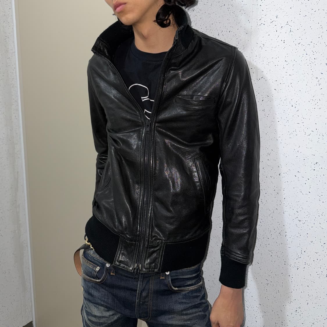 레더 슬림 블루종 상품이미지2