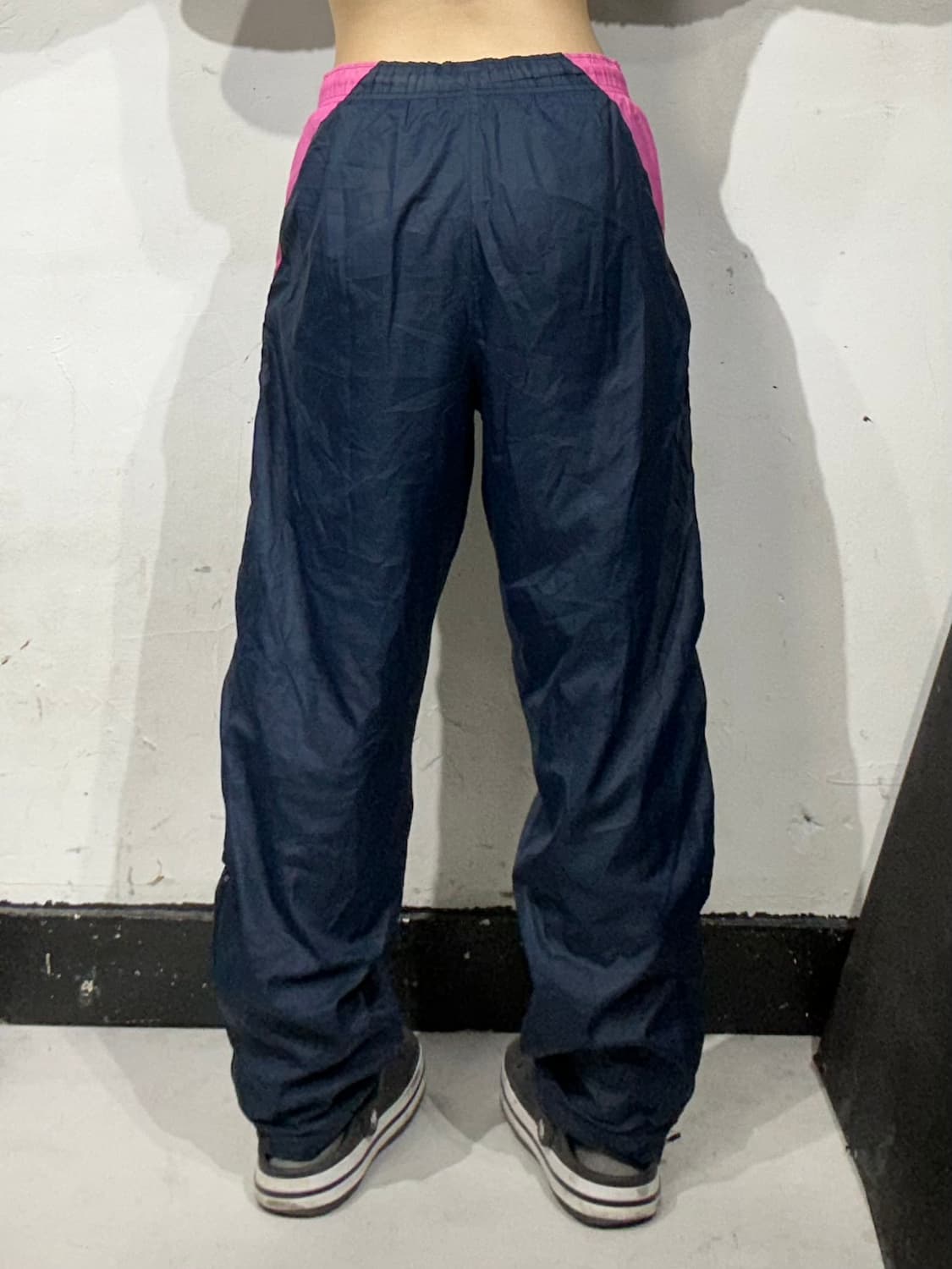 나이키 와이드 네이비 핑크 사이드 라인 추리닝 바지 트레이닝 팬츠 S 상품이미지3