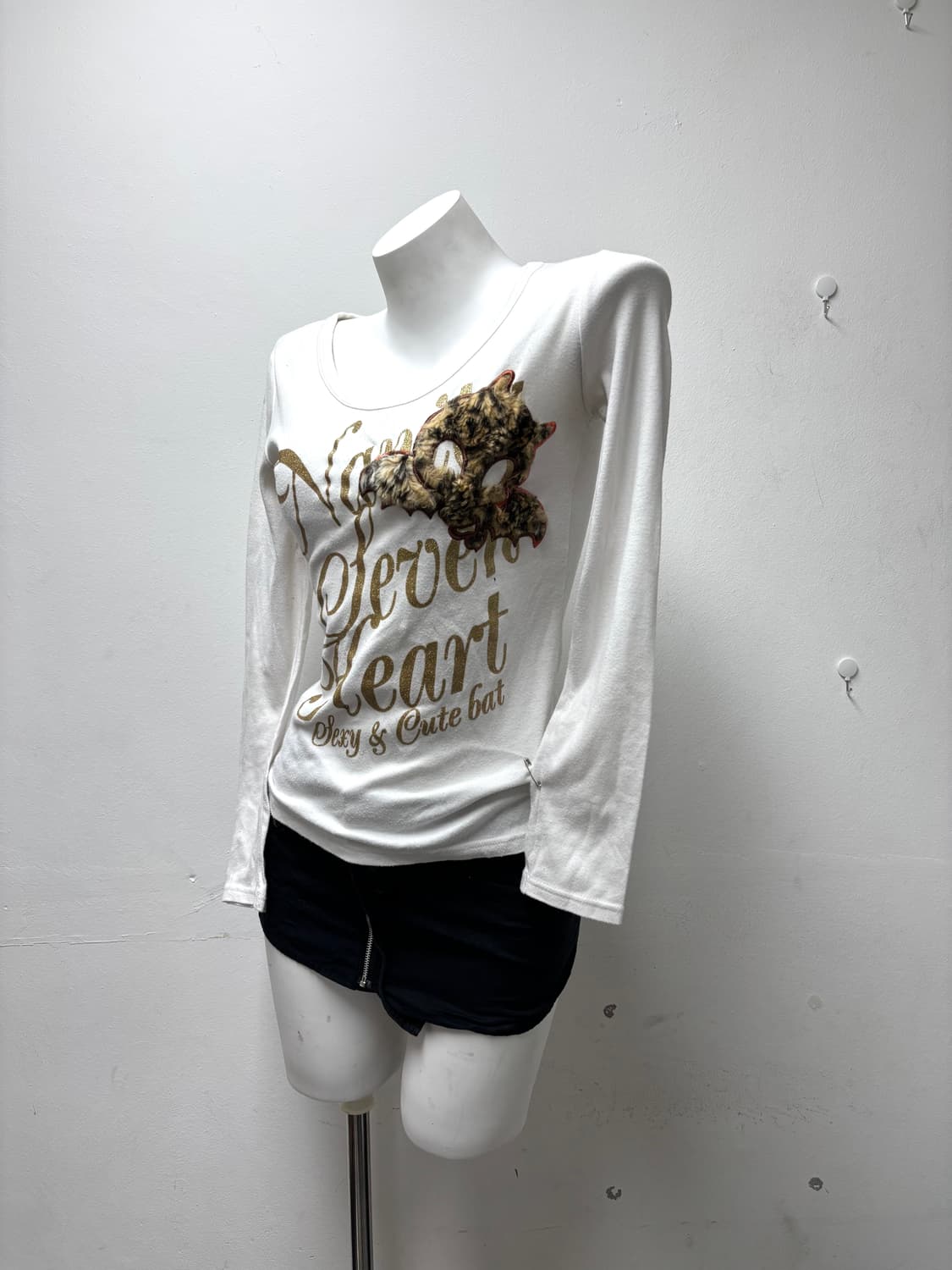 [00’s]Leopard Skull Print White Sleeve 상품이미지1