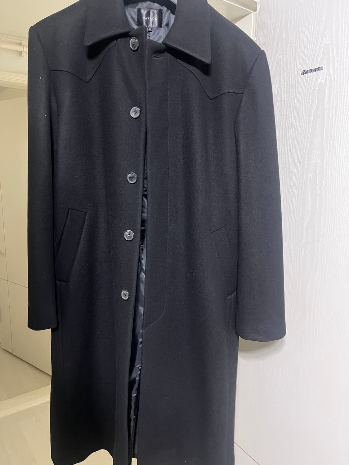 세비지 웨스턴 코트 - 블랙 XL 사이즈 판매합니다. 상품이미지1