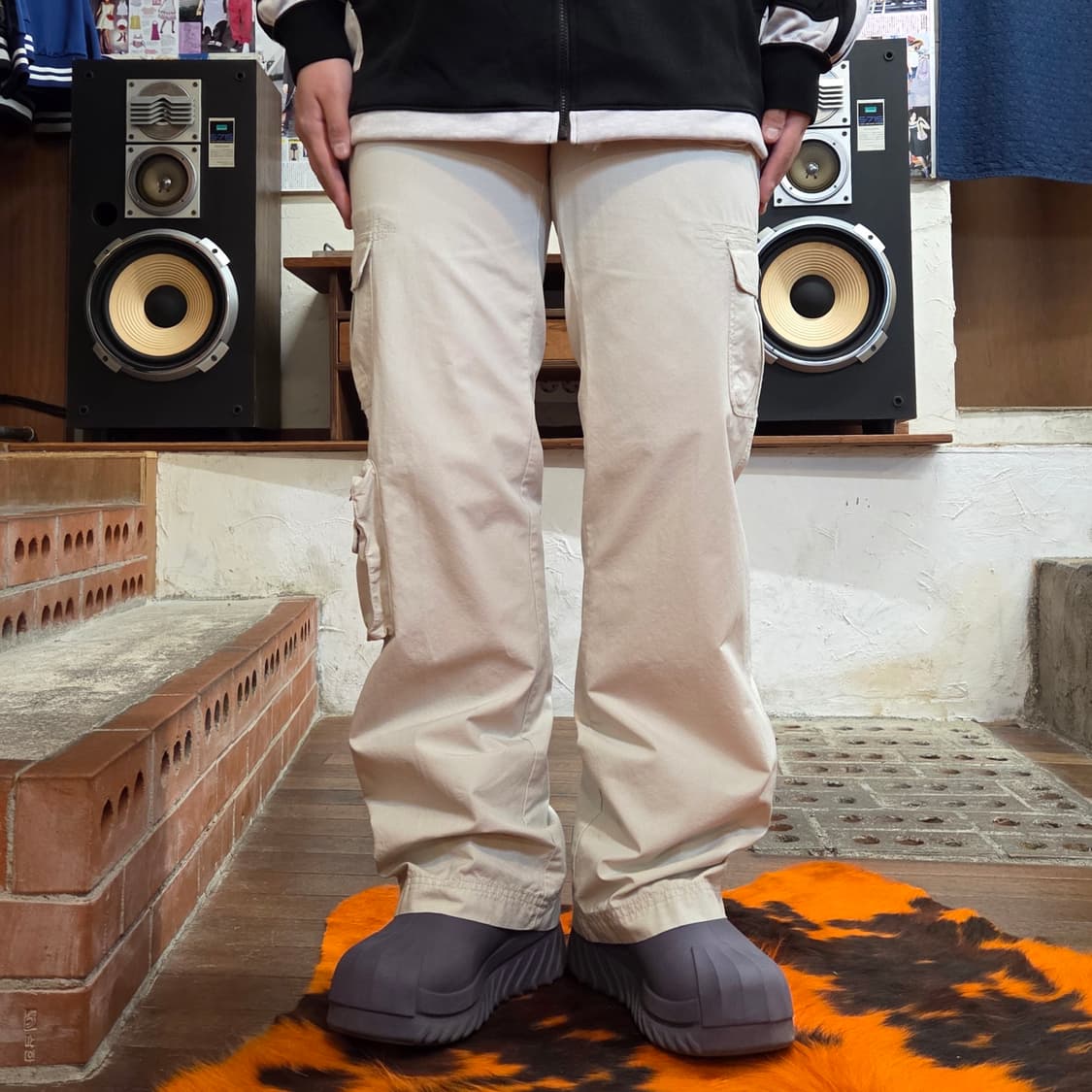 에버라스트 빅프린팅 베이지 코튼 카고 팬츠 상품이미지2