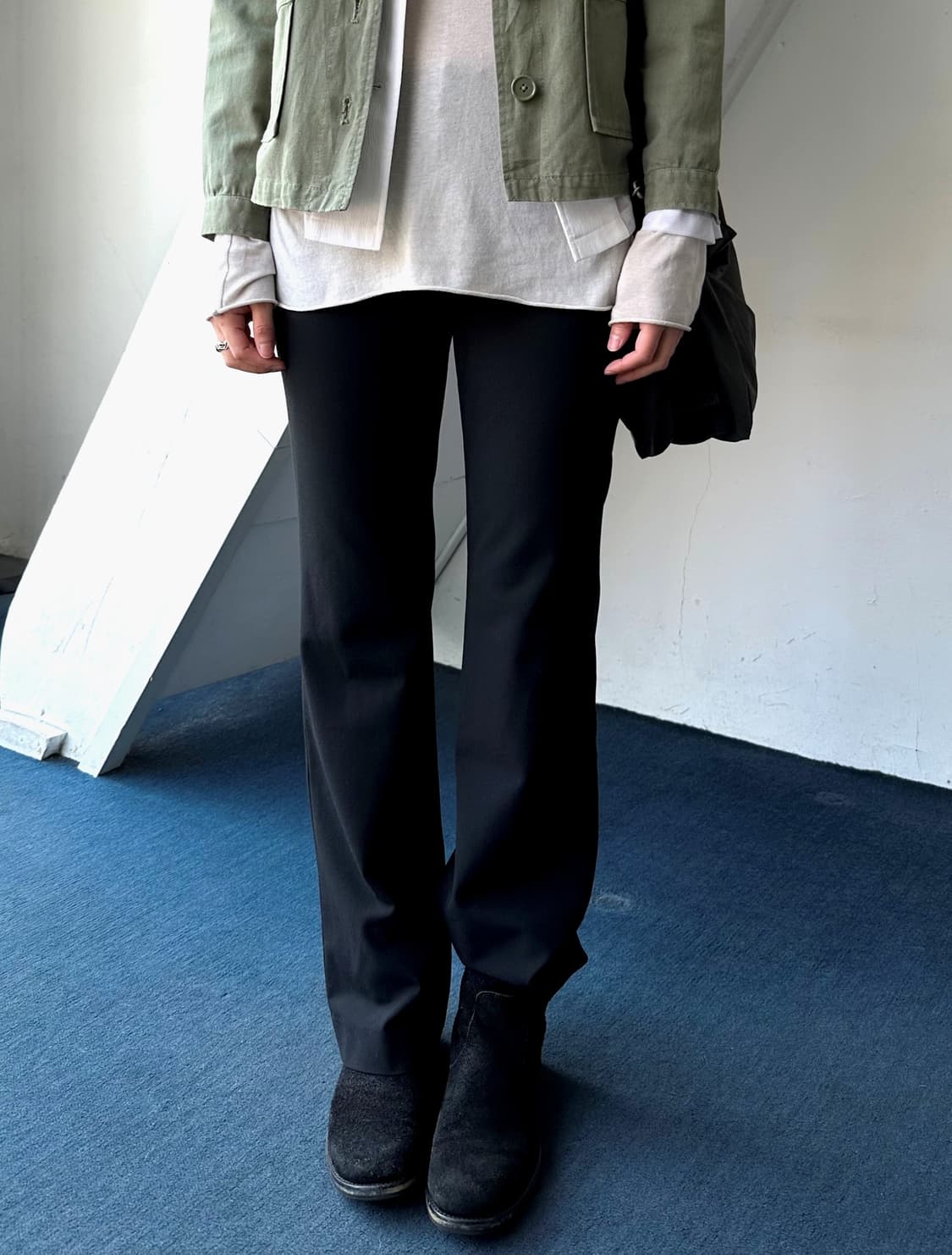 Poly rayon blend stretched trousers 상품이미지4