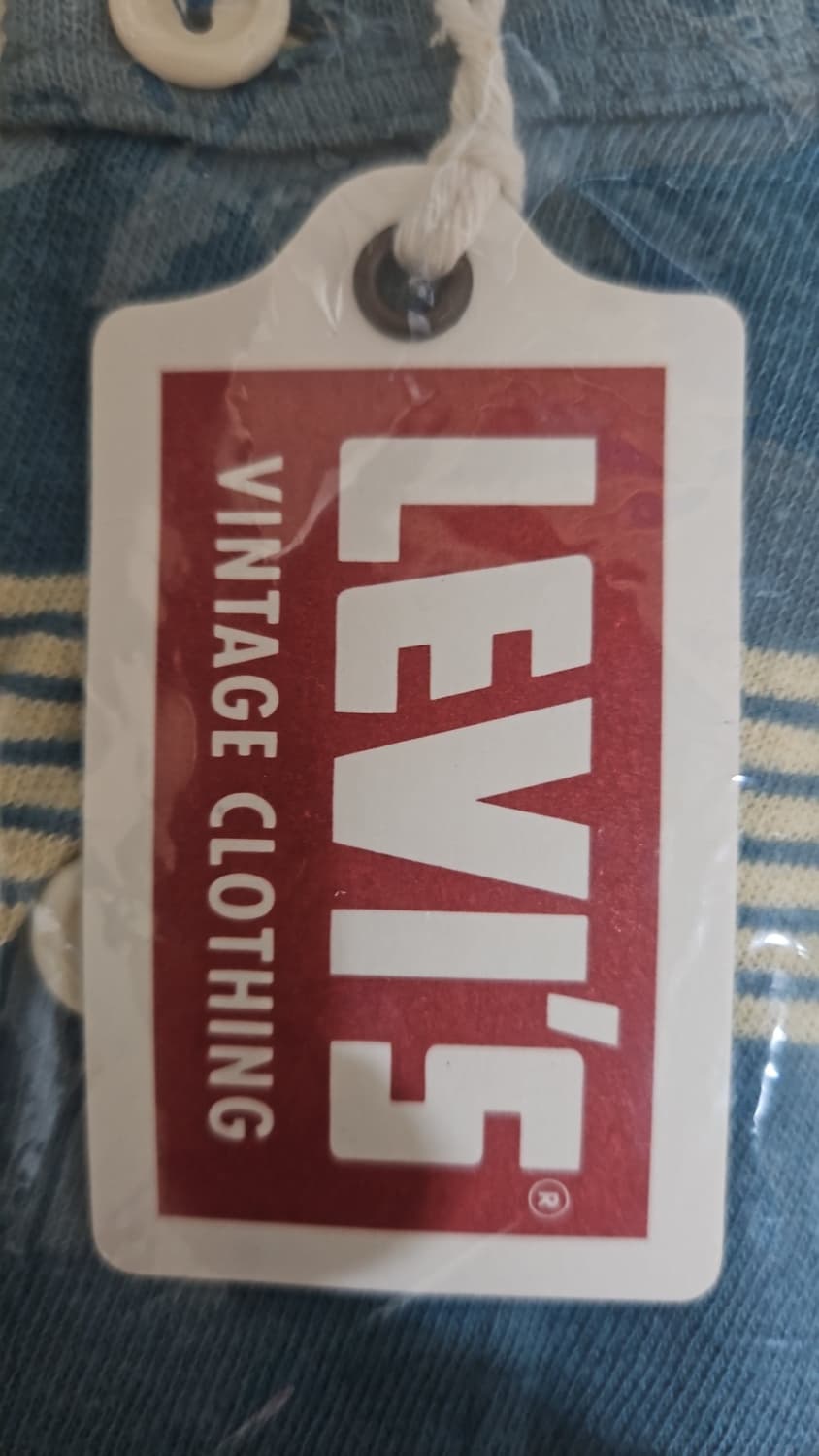 리바이스 LVC 1920's 선셋 헨리 티셔츠 블루 & 크림 S 상품이미지4