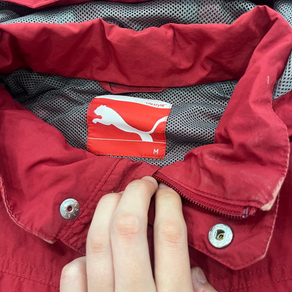 M 푸마 레드 후드 바람막이 자켓 상품이미지7