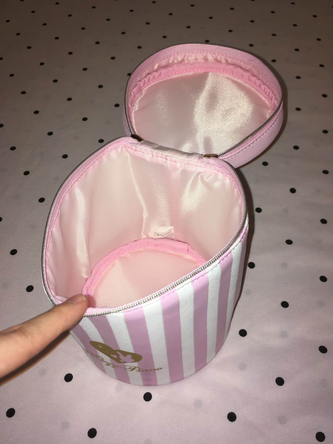 메조피아노 핑크 스트라이프 파우치 히메갸루 오네갸루 조지후쿠 상품이미지3
