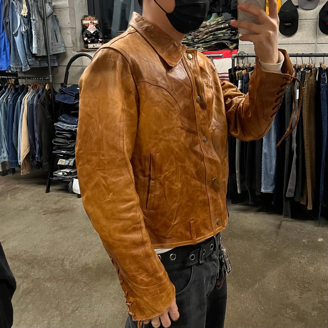 빈티지 웨스턴 레더 자켓 (100) 상품이미지2