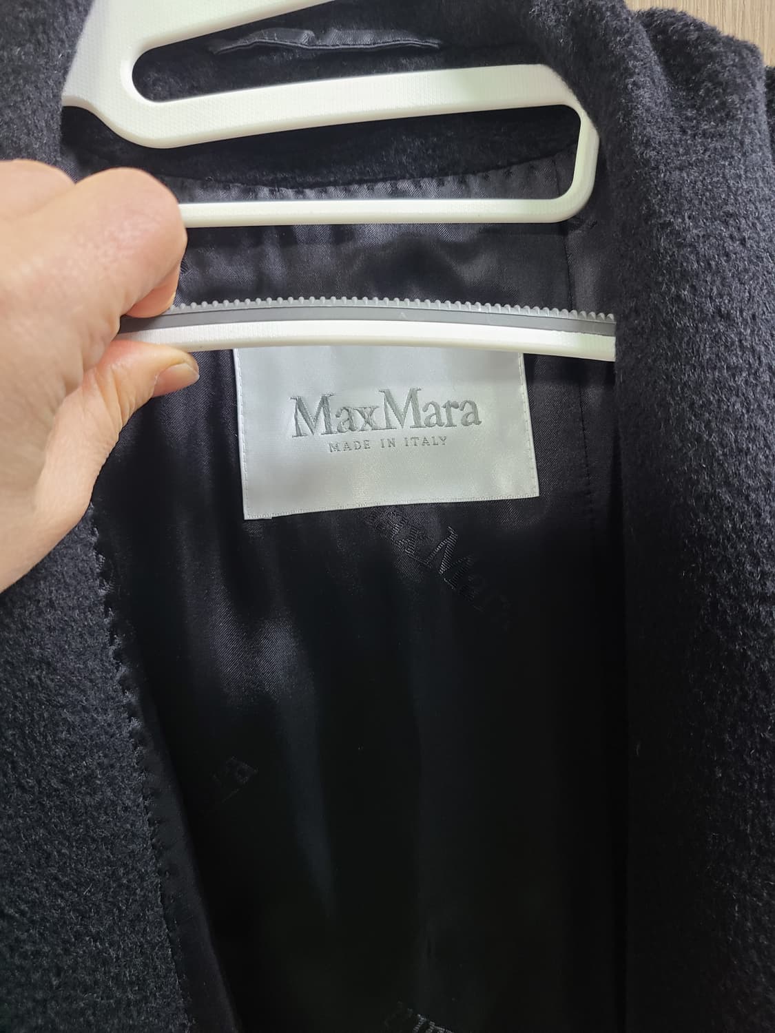 막스마라 낙타울 블랙 후드 코트 상품이미지2