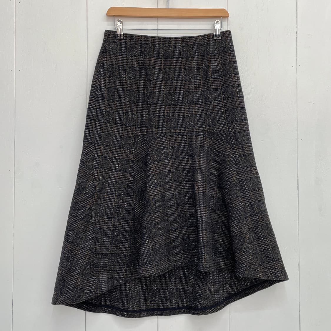 시스템(SYSTEM) 체크 언밸런스 머메이드 스커트 상품이미지2