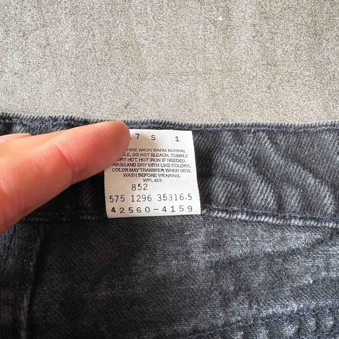 96년 미국 생산 리바이스 550 데님 오렌지탭 블랙 팬츠 상품이미지5