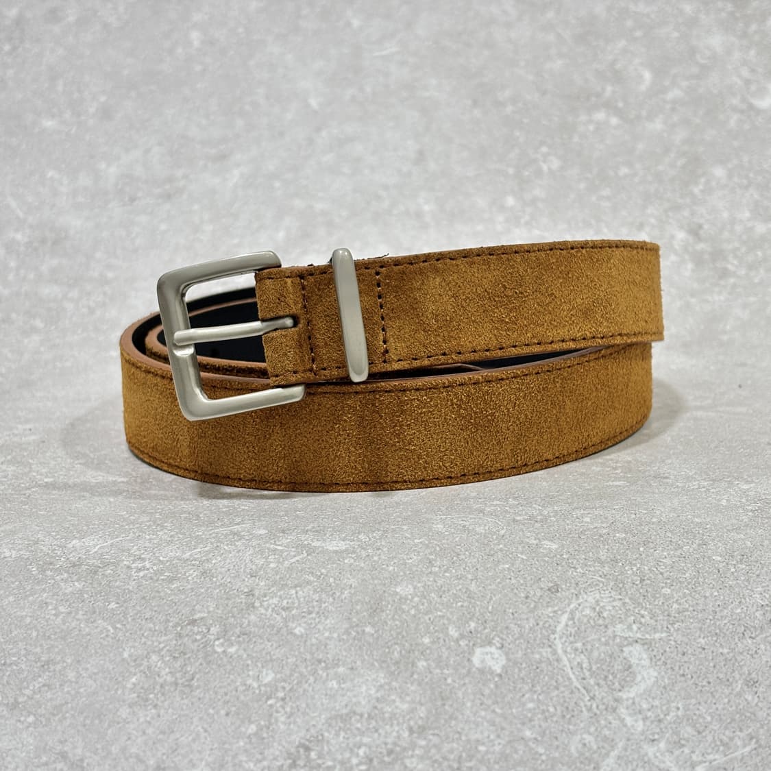 Oribell 새틴 실버 버클 이탈리아 스웨이드 소가죽 베이직 벨트 상품이미지8