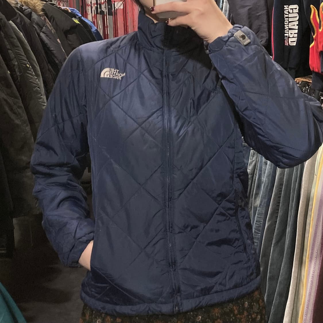 [IM]노스페이스 퀼팅 경량 패딩 네이비 상품이미지1