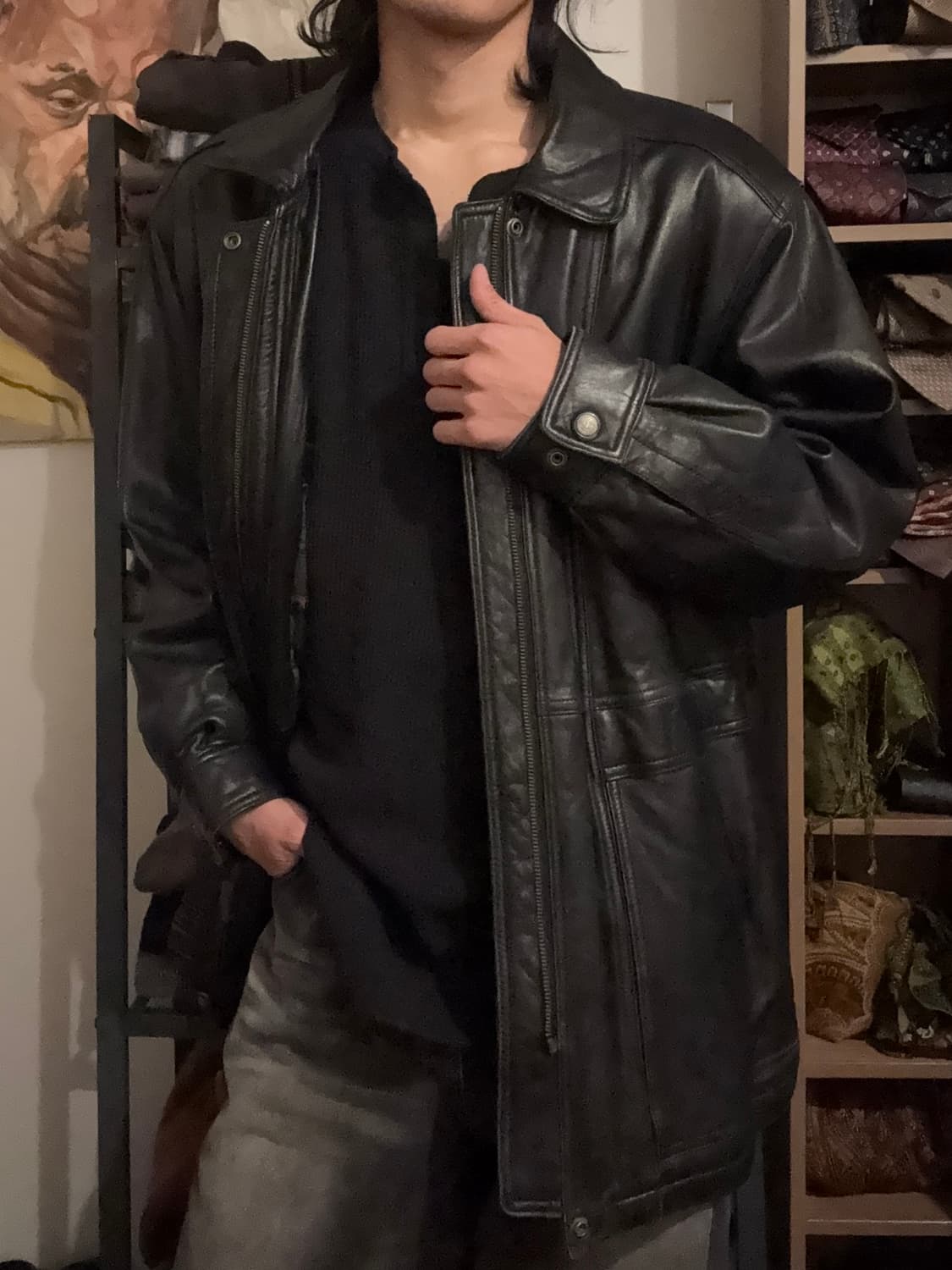 Slazenger Lambskin 싱글카라 레더 자켓 상품이미지8