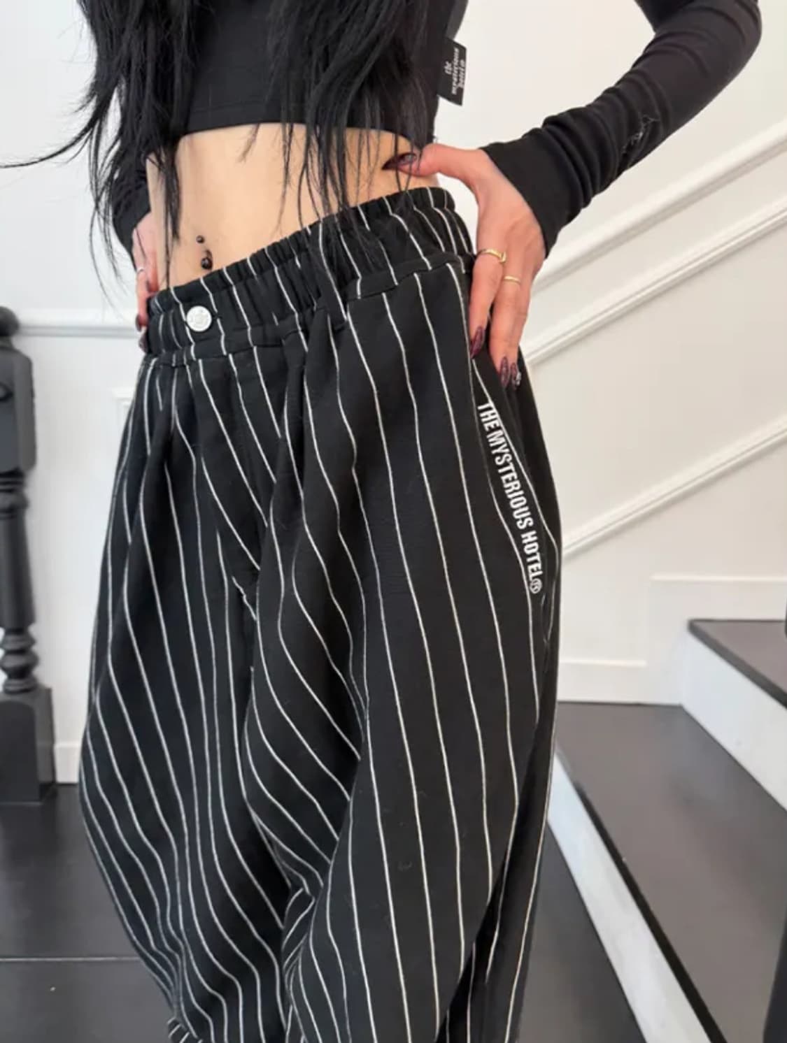 더미스테리어스호텔 스트라이프 팬츠 상품이미지4
