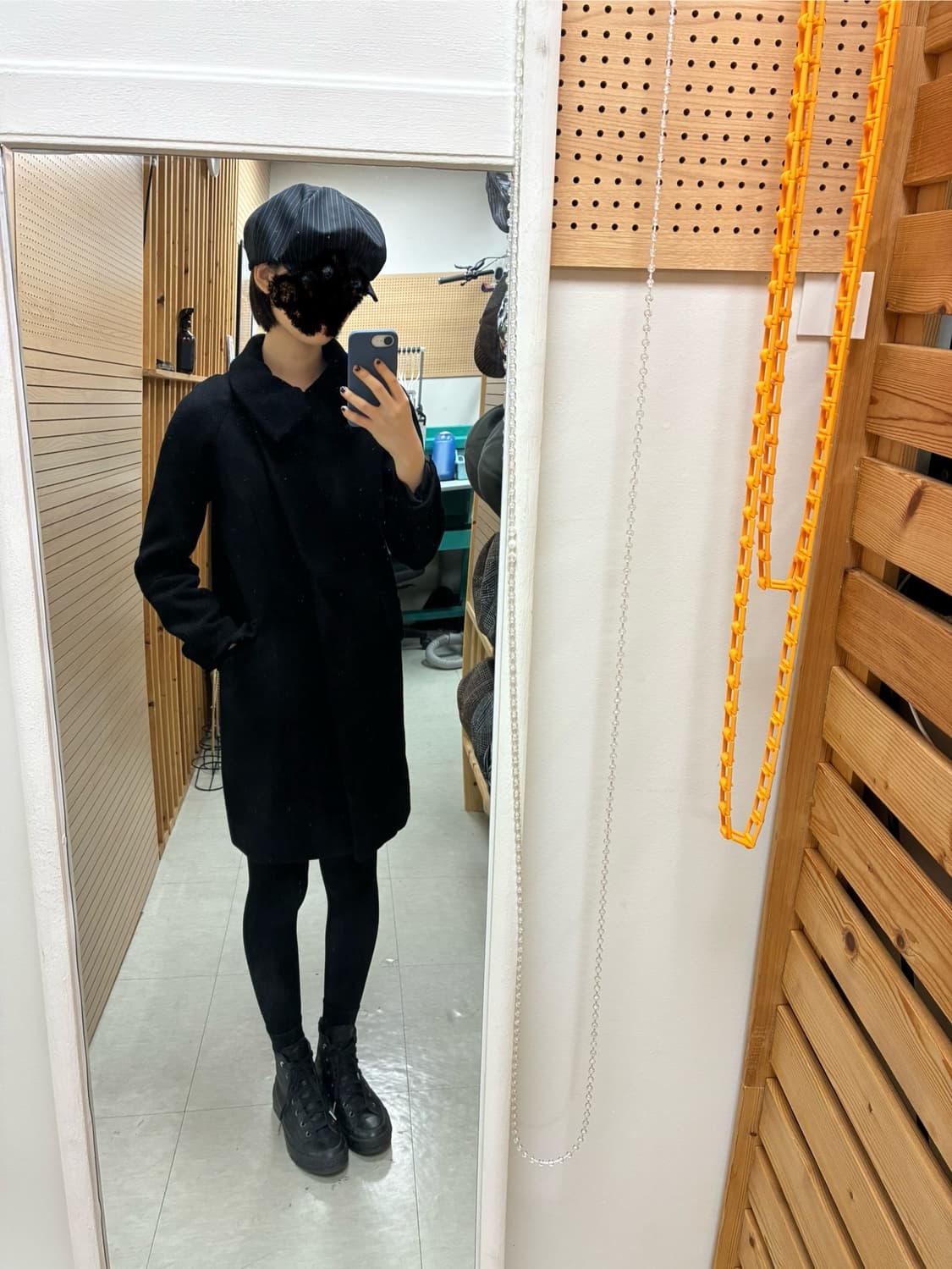 비대칭 절개 하이넥 울 코트 상품이미지9