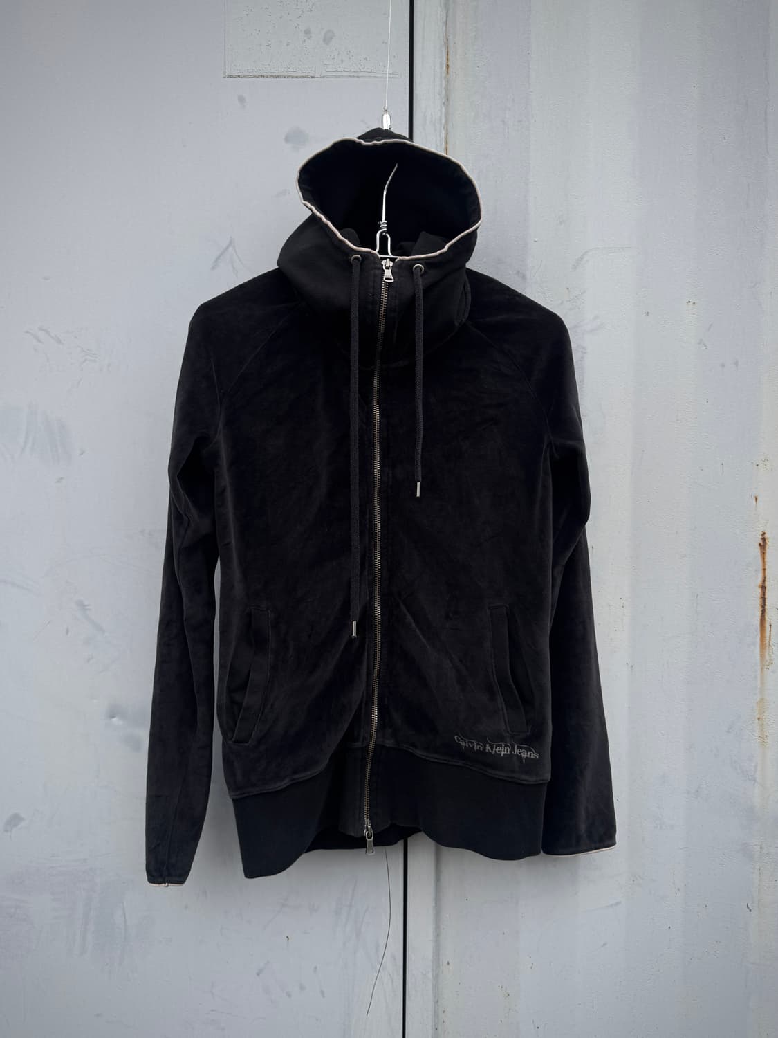 Calvin klein 하이넥 벨벳 후드집업 상품이미지1