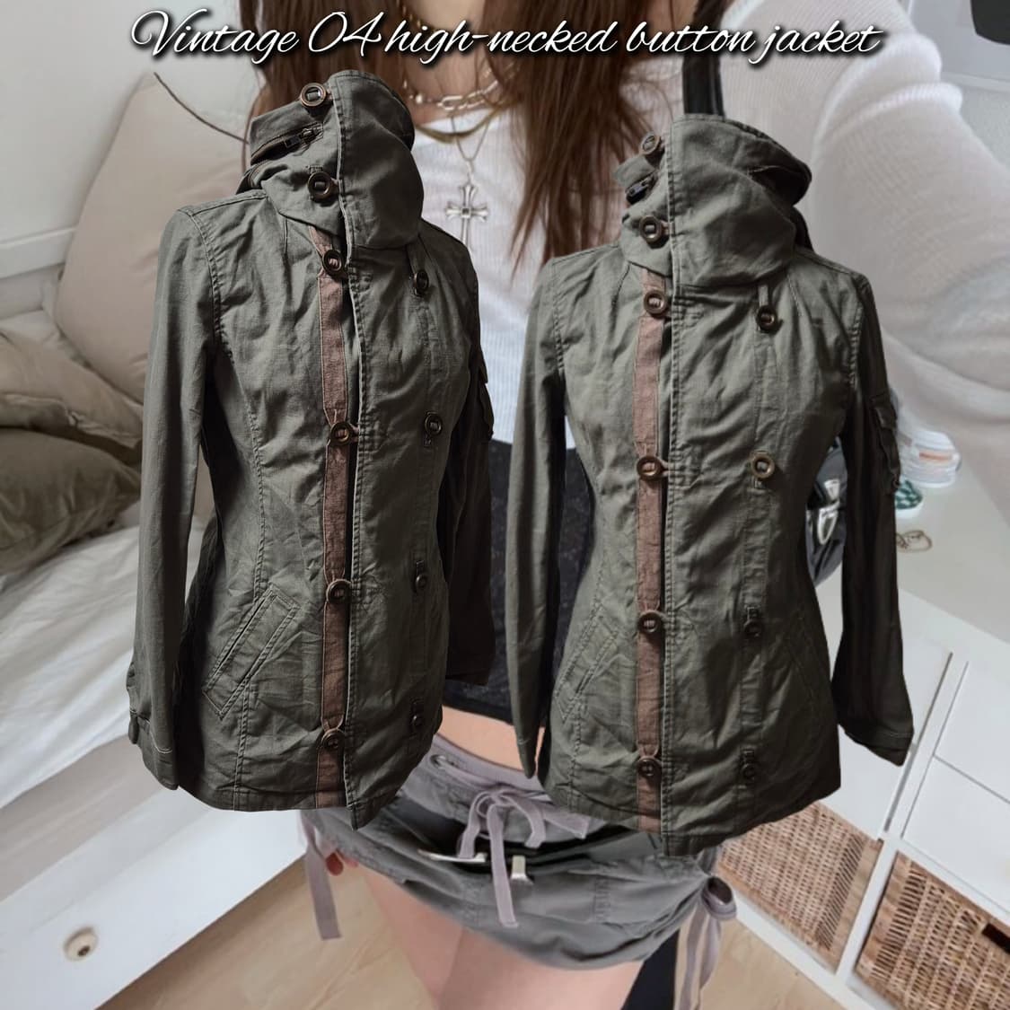 Vintage 04 high-necked button jacket 상품이미지1