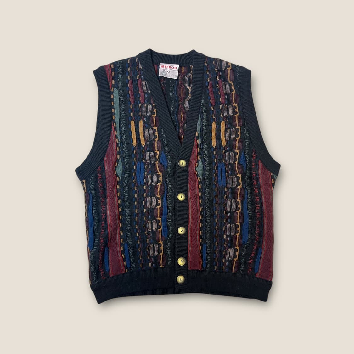 O098 90s 미루 호주산 메리노울 케이블 니트 베스트 상품이미지1