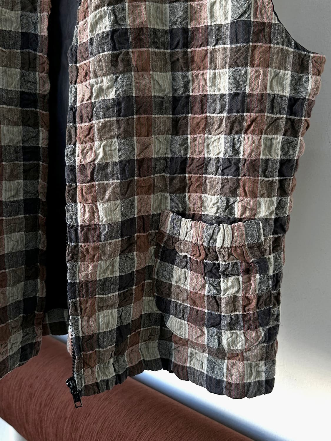 Poly cotton volrume fabric zip gilet 상품이미지10