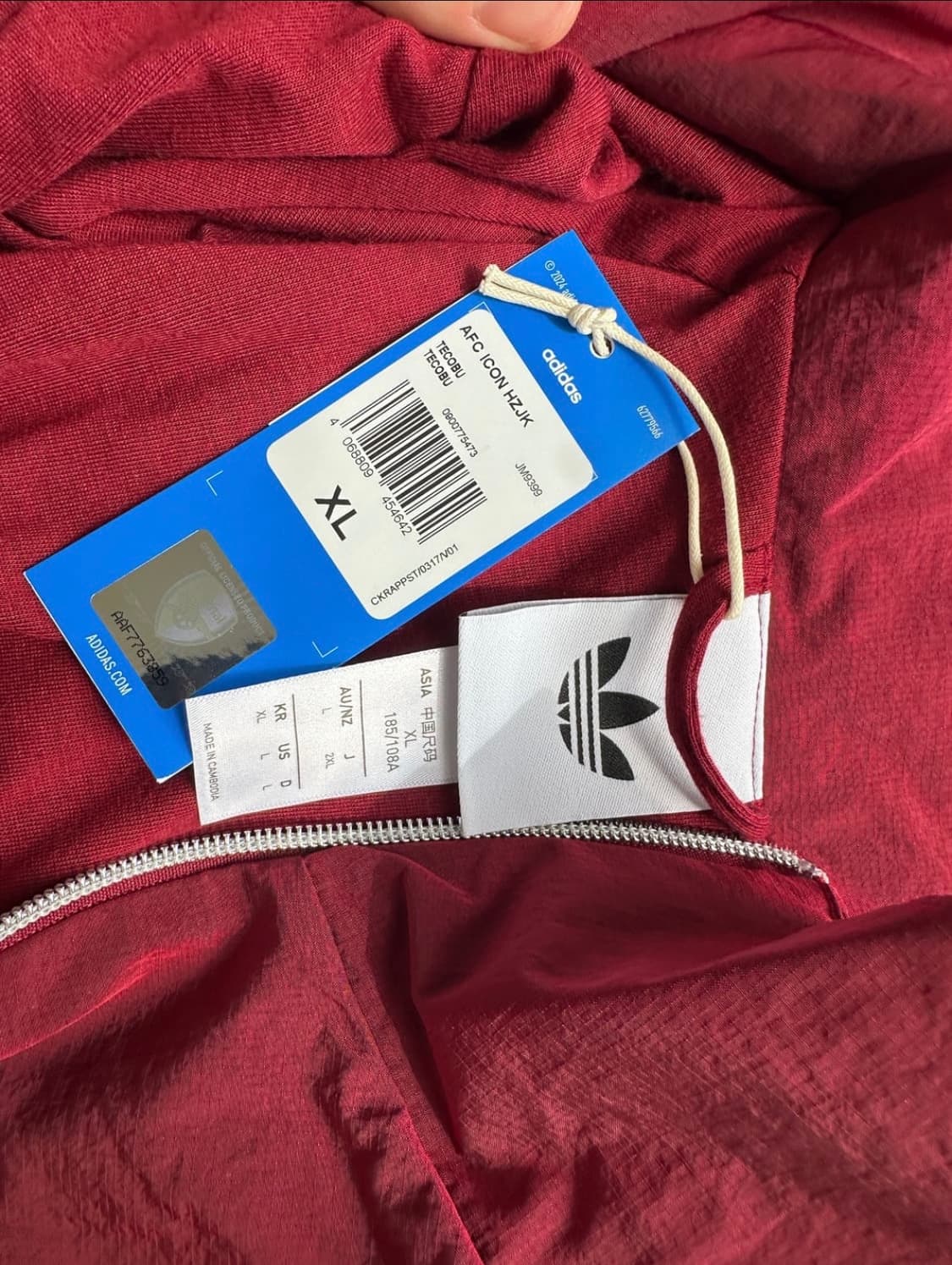 아디다스 아스날 테라스 아이콘 아노락 XL 버건디 상품이미지2