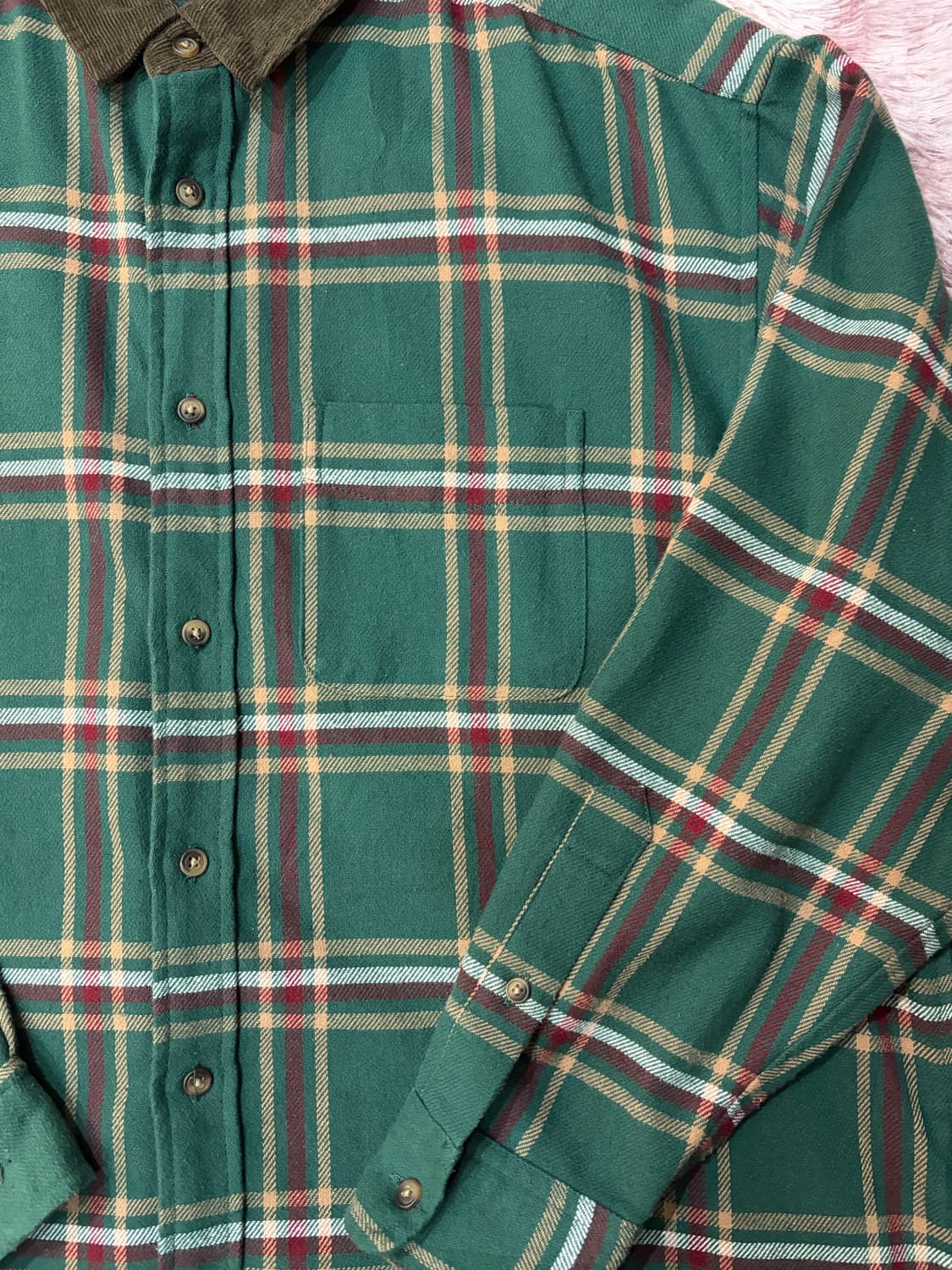 빔즈 하트 오버핏 코듀로이 체크 셔츠 상품이미지5