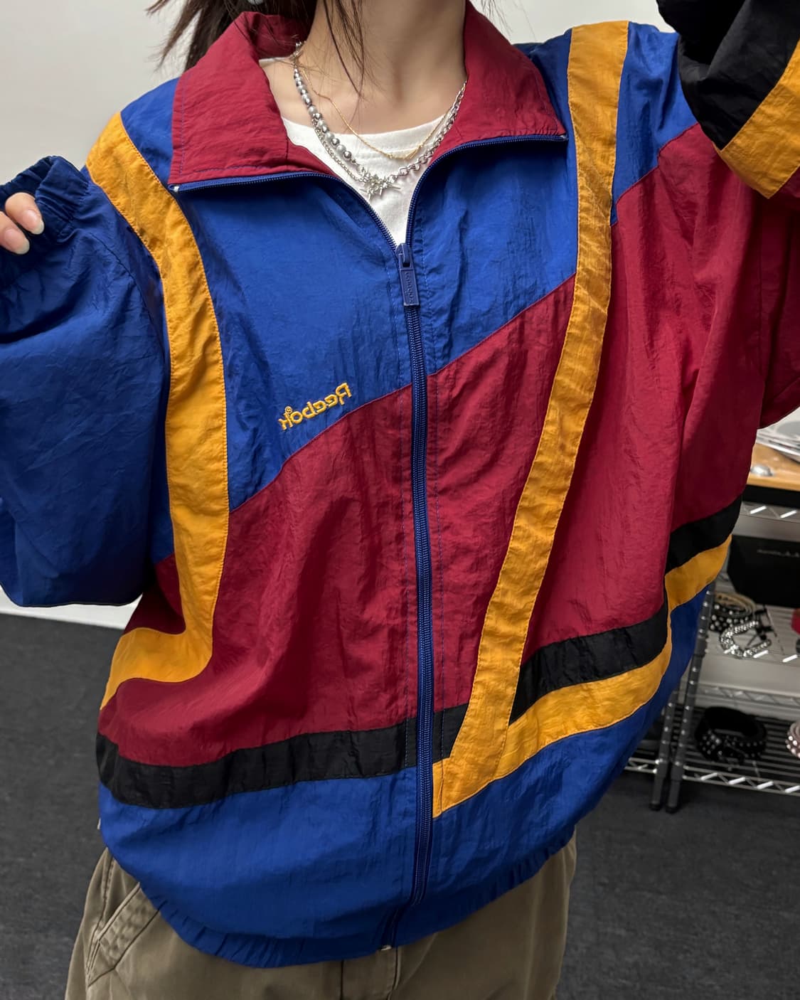 리복 00s 올드스쿨 배색 바람막이 자켓 상품이미지1