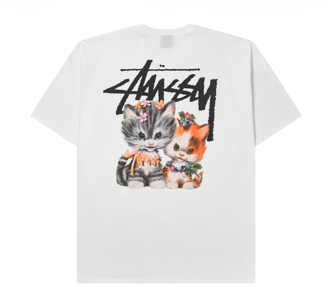 Stussy kittens 스투시 반팔티 M 상품이미지1