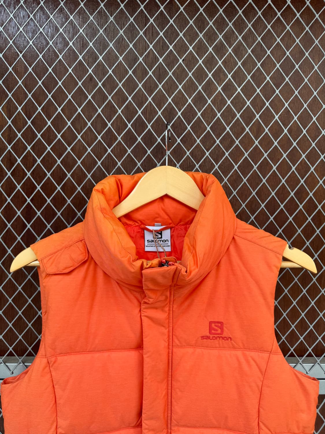 살로몬 오렌지 하이넥 스퀘어 패딩 조끼 베스트 95 상품이미지5