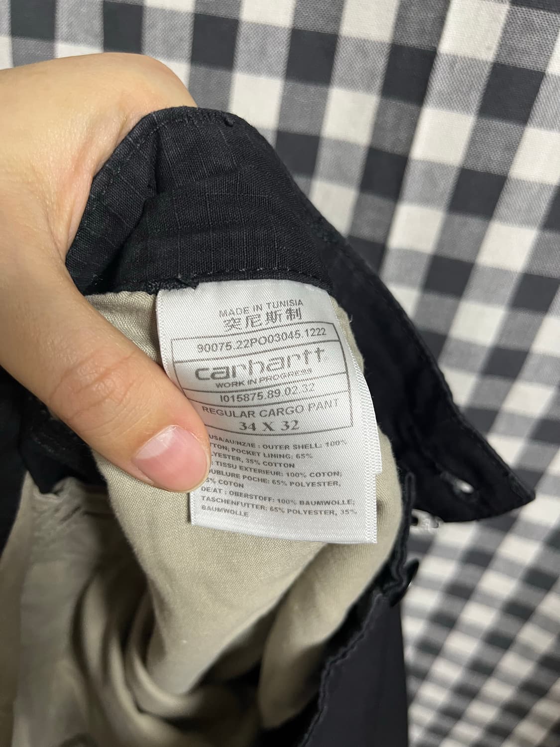 칼하트WIP 레귤러 립스탑 카고팬츠 블랙, 올리브, 럼버 34 상품이미지3