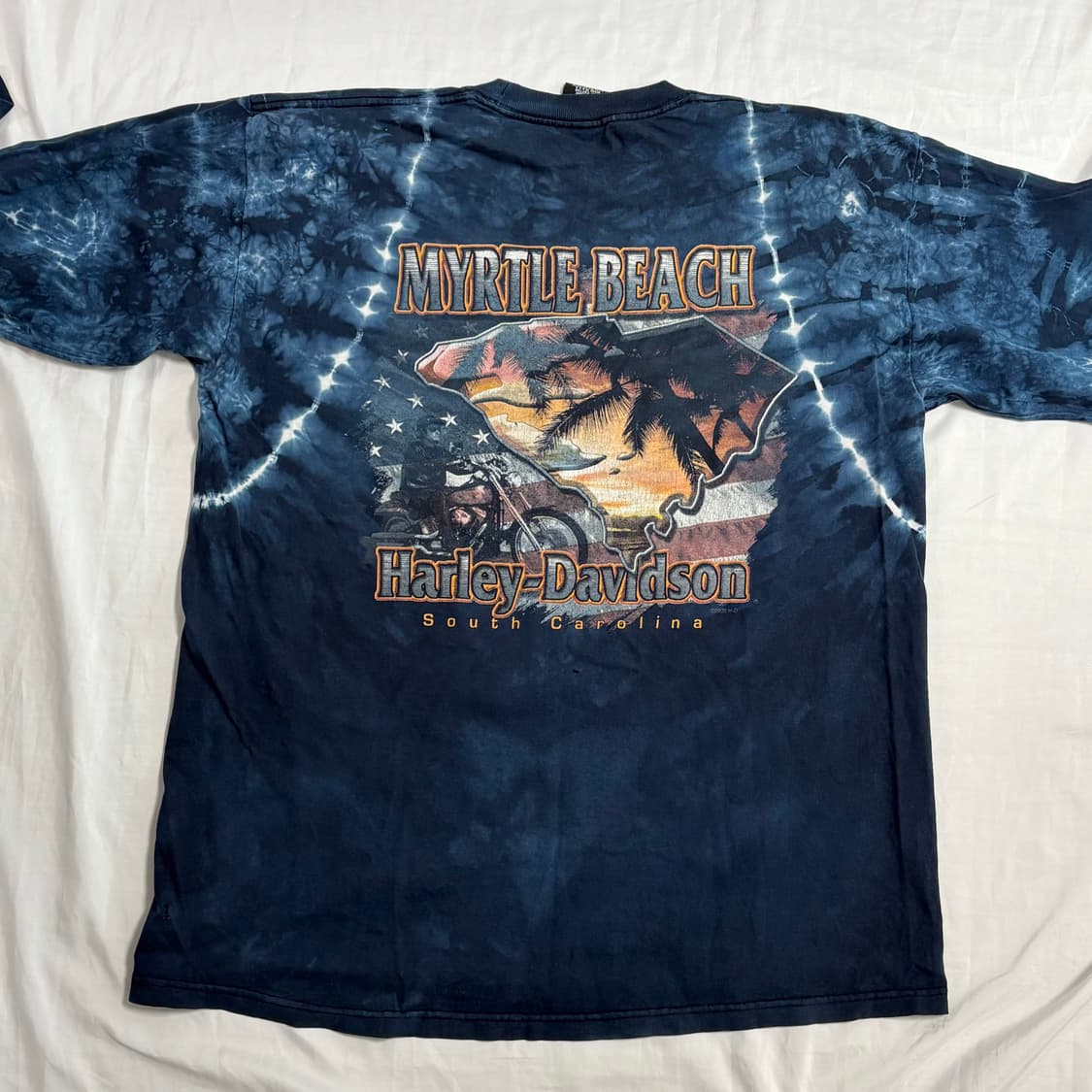 🇺🇸 90s 할리 데이비슨 타이다이 롱슬리브 블루 상품이미지4