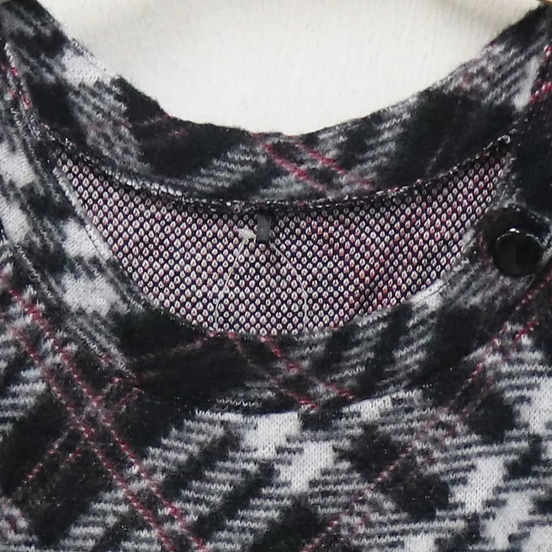 [미사용품] 체크 니트 반팔 원피스 62076 상품이미지5