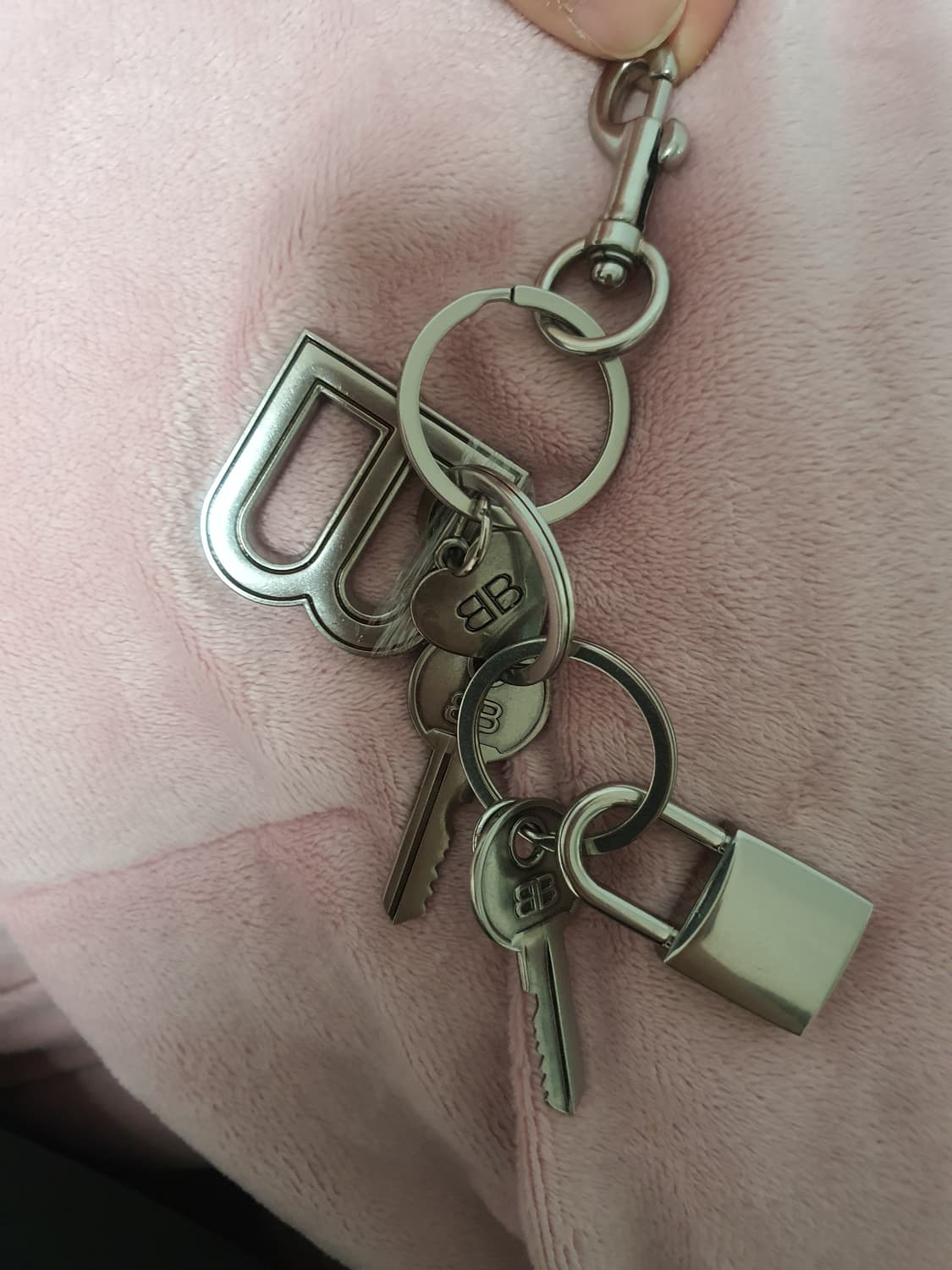 발렌시아가키링 키링 백참 발렌시아가BB로고 빈티지은장 새상품 상품이미지2