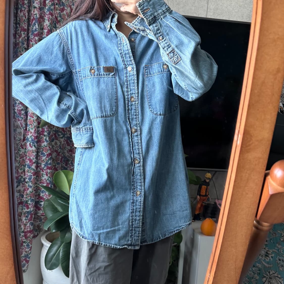 빈티지 랭글러 데님 셔츠 M 상품이미지3