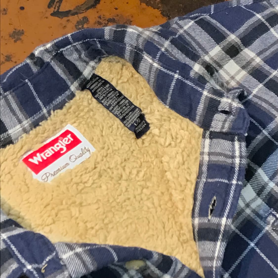 랭글러 투포켓 네이비 타탄 체크 양털 셰르파 자켓 남성 110 사이즈 상품이미지4