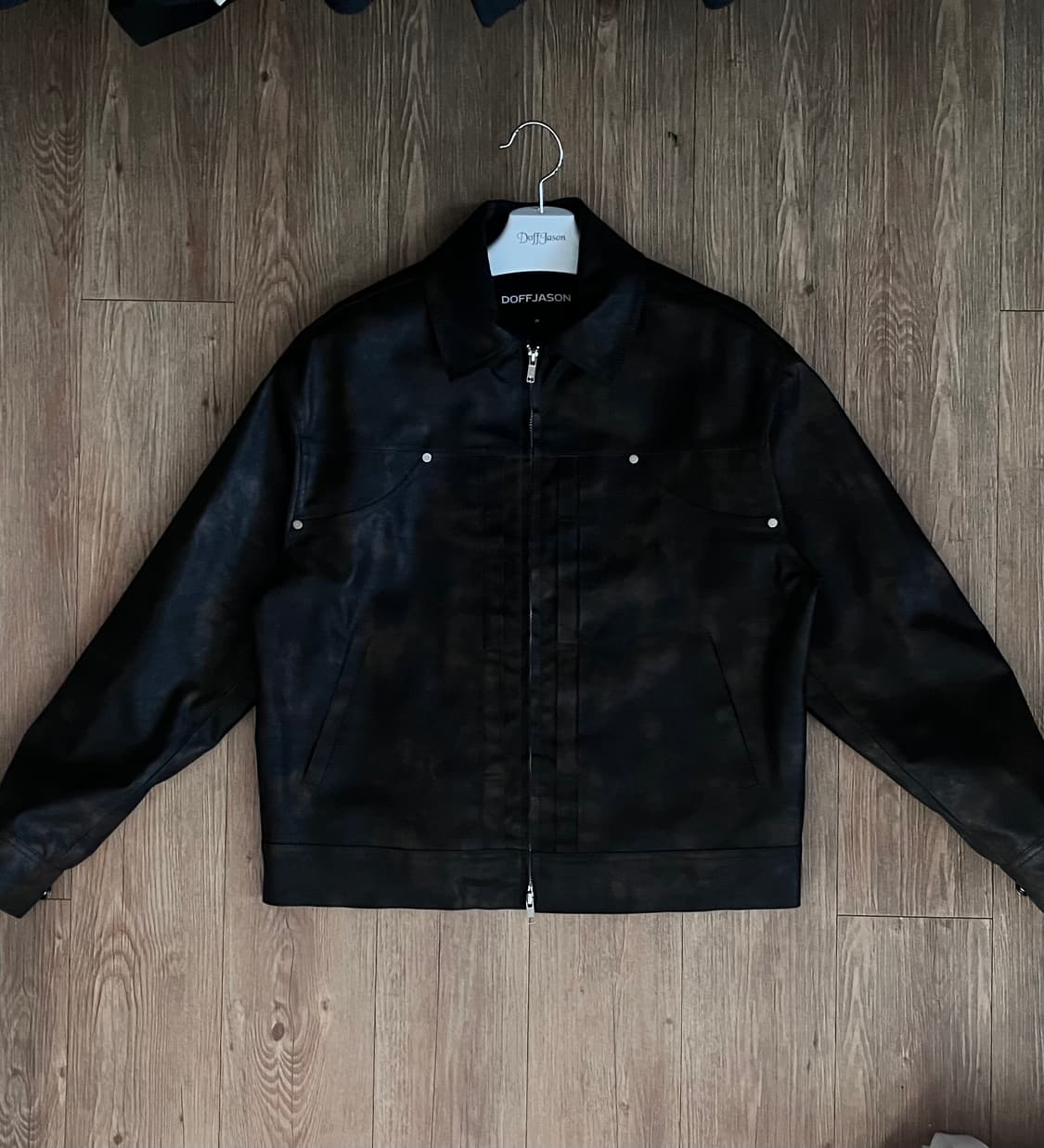 도프제이슨 투톤 레더 트러커 자켓 M 상품이미지3