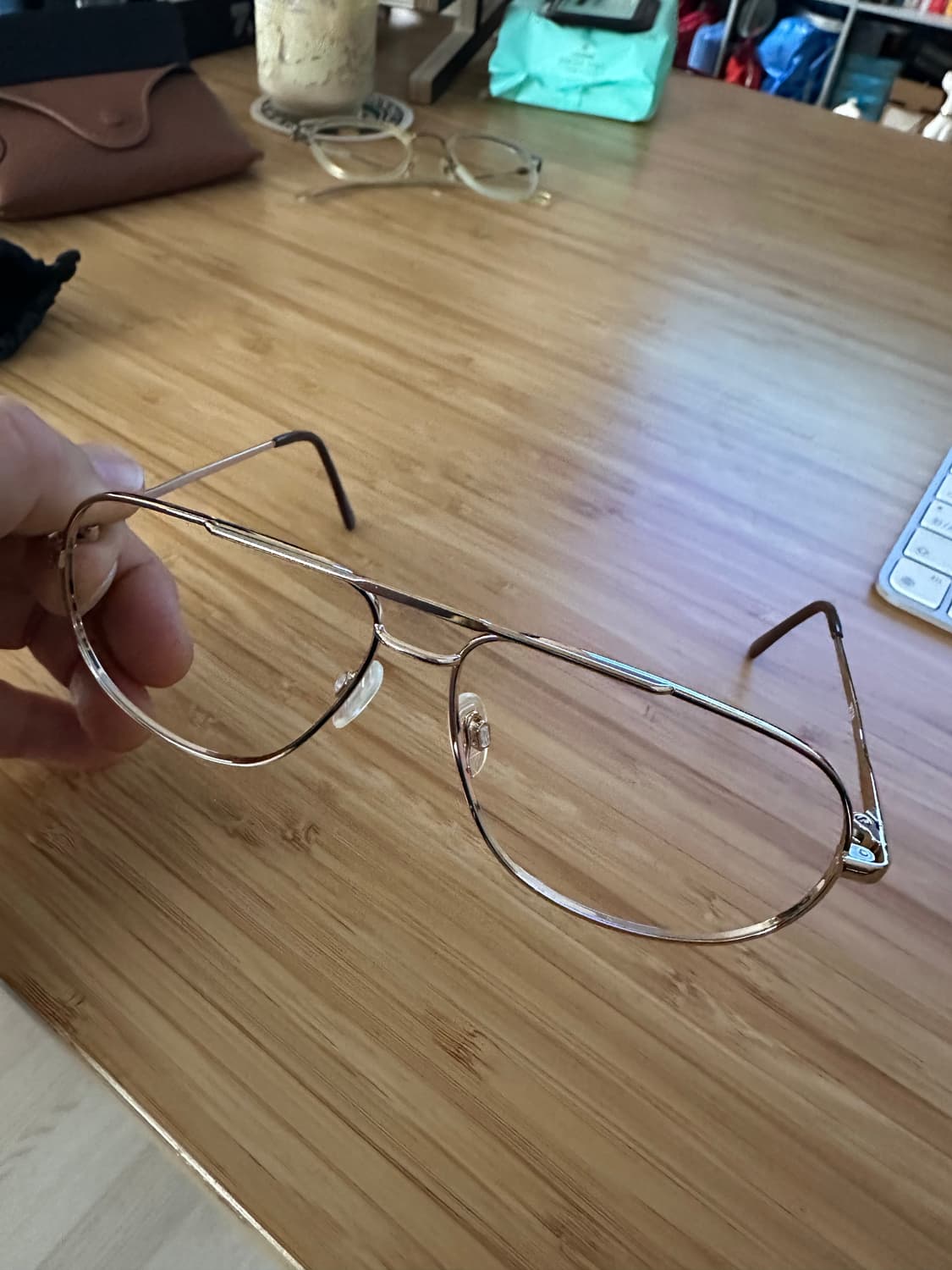 빈티지 금테 안경 58-14 사이즈 상품이미지1