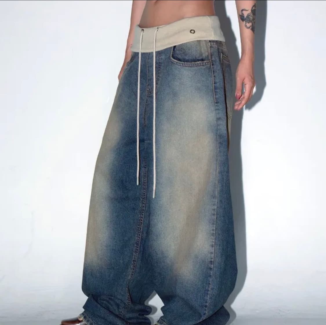 OOTJ 로우라이즈 허리밴드 키링 데님 팬츠 상품이미지1