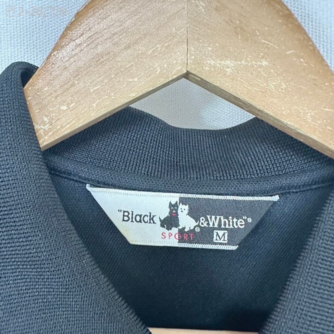 블랙앤화이트 남자 카라 반팔티 검정 100 M  EO 상품이미지4