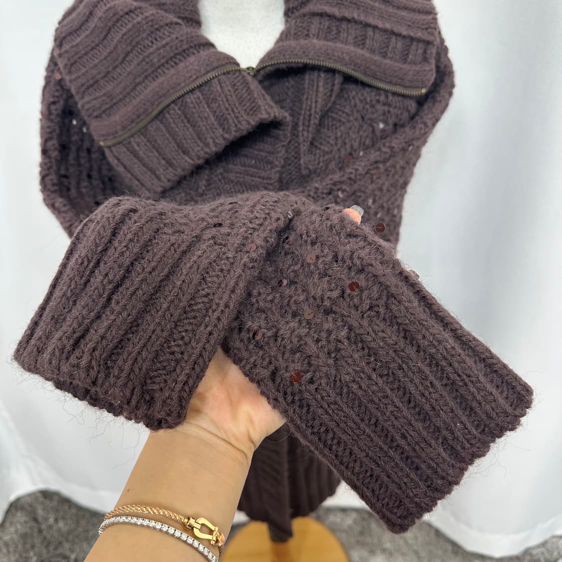   막스앤코 여자 니트 집업  가디건 모/알파카 M 상품이미지3