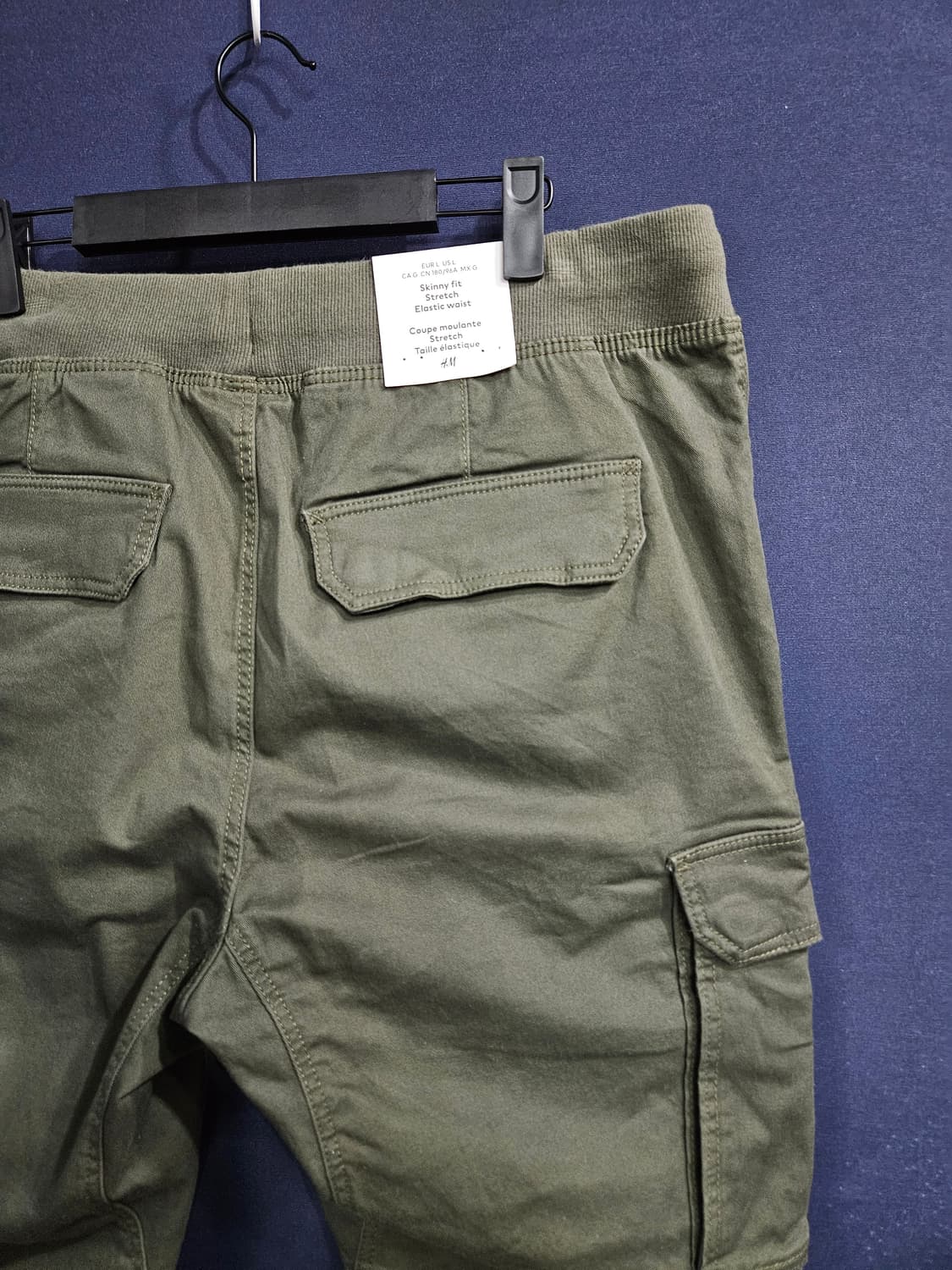 H&M 에이치앤엠 카키 남성 슬림핏 허리 36~38 데님 카고 조거팬츠  상품이미지8